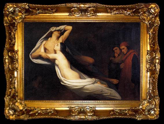 framed  Ary Scheffer Shades of Francesca de Rimini and Paolo in the Underworld, ta009-2